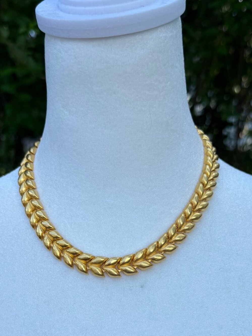 Vintage ’80s Dead-Stock Matte Gold-tone Wheat Chain Necklace